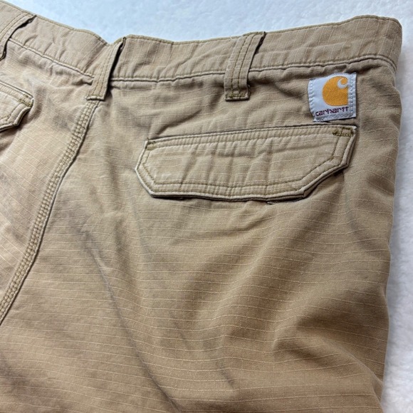 Carhartt Mens Tan Relaxed Fit Cargo Shorts Size 40 Force Cotton Blend - Picture 3 of 9